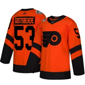 Wholesale Cheap Adidas Flyers #53 Shayne Gostisbehere Orange Authentic 2019 Stadium Series Women\'s Stitched NHL Jersey