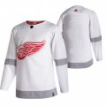 Wholesale Cheap Detroit Red Wings Blank White Men's Adidas 2020-21 Reverse Retro Alternate NHL Jersey