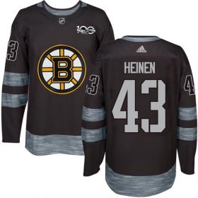 Wholesale Cheap Adidas Bruins #43 Danton Heinen Black 1917-2017 100th Anniversary Stitched NHL Jersey