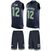 Wholesale Cheap Nike Seahawks #12 Fan Steel Blue Team Color Men's Stitched NFL Limited Tank Top Suit Jersey