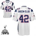 Wholesale Cheap Patriots #42 Green-Ellis White Super Bowl XLVI Embroidered NFL Jersey