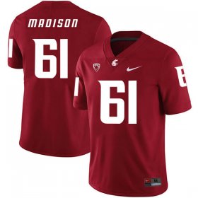 Wholesale Cheap Washington State Cougars 61 Cole Madison Red College Football Jersey