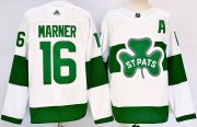 Cheap Men's Toronto Maple Leafs #16 Mitch Marner White St Patricks Authentic Jersey