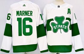 Cheap Men\'s Toronto Maple Leafs #16 Mitch Marner White St Patricks Authentic Jersey