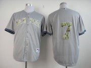 Wholesale Cheap Yankees #7 Mickey Mantle Grey USMC Cool Base Stitched MLB Jersey