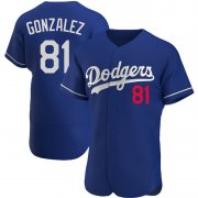 Wholesale Cheap Men's Los Angeles Dodgers #81 Victor Gonzalez Authentic Royal Alternate Nike Jersey