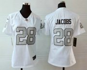 Wholesale Cheap Women's Las Vegas Raiders #28 Josh Jacobs White 2016 Color Rush Stitched NFL Nike Limited Jersey