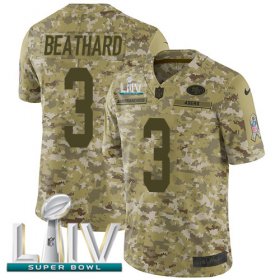 Wholesale Cheap Nike 49ers #3 C.J. Beathard Camo Super Bowl LIV 2020 Men\'s Stitched NFL Limited 2018 Salute To Service Jersey