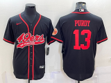 Wholesale Cheap Men's San Francisco 49ers #13 Brock Purdy Black With Patch Cool Base Stitched Baseball Jersey