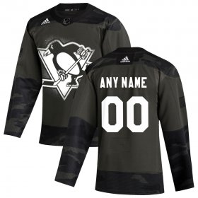 Wholesale Cheap Pittsburgh Penguins Adidas 2019 Veterans Day Authentic Custom Practice NHL Jersey Camo