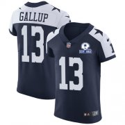 Wholesale Cheap Nike Cowboys #13 Michael Gallup Navy Blue Thanksgiving Men's Stitched With Established In 1960 Patch NFL Vapor Untouchable Throwback Elite Jersey