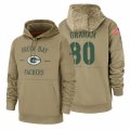 Wholesale Cheap Green Bay Packers #80 Jimmy Graham Nike Tan 2019 Salute To Service Name & Number Sideline Therma Pullover Hoodie