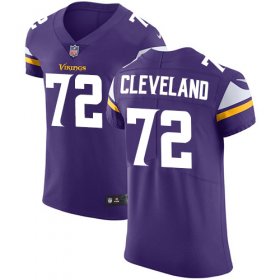 Wholesale Cheap Nike Vikings #72 Ezra Cleveland Purple Team Color Men\'s Stitched NFL Vapor Untouchable Elite Jersey