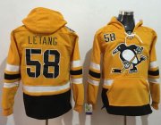 Wholesale Cheap Penguins #58 Kris Letang Gold Sawyer Hooded Sweatshirt 2017 Stadium Series Stitched NHL Jersey