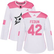 Cheap Adidas Stars #42 Taylor Fedun White/Pink Authentic Fashion Women's Stitched NHL Jersey