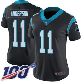 Wholesale Cheap Nike Panthers #11 Robby Anderson Black Team Color Women\'s Stitched NFL 100th Season Vapor Untouchable Limited Jersey