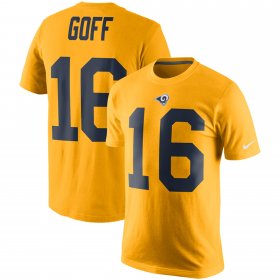 Wholesale Cheap Nike Los Angeles Rams #16 Jared Goff Color Rush 2.0 Name & Number T-Shirt Gold