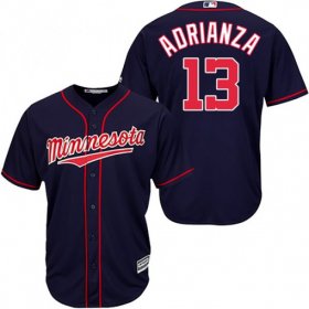 Wholesale Cheap Twins #13 Ehire Adrianza Navy Blue Cool Base Stitched Youth MLB Jersey