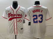 Wholesale Cheap Men's Atlanta Braves #23 Michael Harris II White Cool Base With Patch Stitched Baseball Jersey1