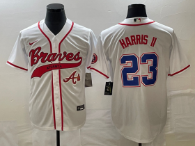 Wholesale Cheap Men\'s Atlanta Braves #23 Michael Harris II White Cool Base With Patch Stitched Baseball Jersey1