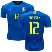 Wholesale Cheap Brazil #12 Ederson Away Kid Soccer Country Jersey