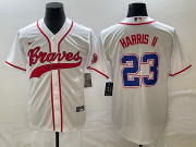 Wholesale Cheap Men's Atlanta Braves #23 Michael Harris II White Cool Base With Patch Stitched Baseball Jersey