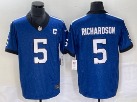 Wholesale Cheap Men\'s Indianapolis Colts #5 Anthony Richardson Royal 2023 FUSE Indiana Nights Limited Stitched Jersey