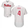 Wholesale Cheap Phillies #4 Jimmie Foxx White(Red Strip) Flexbase Authentic Collection Stitched MLB Jersey