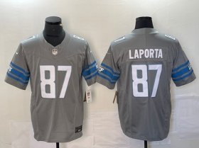 Cheap Men\'s Detroit Lions #87 Sam LaPorta Gray 2023 F.U.S.E. Vapor Untouchable Limited Football Stitched Jersey