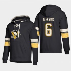 Wholesale Cheap Pittsburgh Penguins #6 Jamie Oleksiak Black adidas Lace-Up Pullover Hoodie