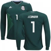 Wholesale Cheap Mexico #1 J.Corona Home Long Sleeves Kid Soccer Country Jersey