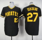 Wholesale Cheap Mitchell And Ness Pirates #27 Kent Tekulve Black Throwback Stitched MLB Jersey