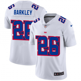 Wholesale Cheap New York Giants #26 Saquon Barkley White Men\'s Nike Team Logo Dual Overlap Limited NFL Jersey