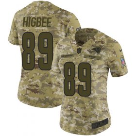 Wholesale Cheap Nike Rams #89 Tyler Higbee Camo Women\'s Stitched NFL Limited 2018 Salute to Service Jersey