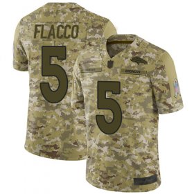 Wholesale Cheap Nike Broncos #5 Joe Flacco Camo Men\'s Stitched NFL Limited 2018 Salute To Service Jersey