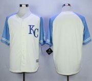 Wholesale Cheap Royals Blank Cream Exclusive Vintage Stitched MLB Jersey