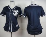 Wholesale Cheap Padres Blank Navy Blue Alternate 1 Women's Stitched MLB Jersey