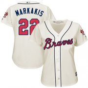 Wholesale Cheap Braves #22 Nick Markakis Cream Alternate Women's Stitched MLB Jersey