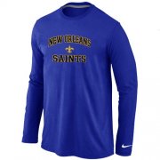 Wholesale Cheap Nike New Orleans Saints Heart & Soul Long Sleeve T-Shirt Blue