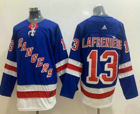 Wholesale Cheap Men\'s New York Rangers #13 Alexis Lafreniere Royal Blue Adidas Hockey Stitched NHL Jersey