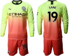 Wholesale Cheap Manchester City #19 Sane Third Long Sleeves Soccer Club Jersey