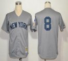 Wholesale Cheap Mitchell And Ness 1951 Yankees #8 Yogi Berra Grey Throwback Stitched MLB Jersey