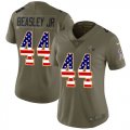 Wholesale Cheap Nike Titans #44 Vic Beasley Jr Olive/USA Flag Women's Stitched NFL Limited 2017 Salute To Service Jersey