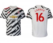 Wholesale Cheap Men 2020-2021 club Manchester United away aaa version 16 white Soccer Jerseys