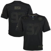 Cheap San Francisco 49ers #97 Nick Bosa Nike Youth 2020 Salute to Service Game Jersey Black