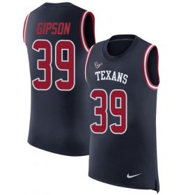Wholesale Cheap Nike Texans #39 Tashaun Gipson Navy Blue Team Color Men\'s Stitched NFL Limited Rush Tank Top Jersey