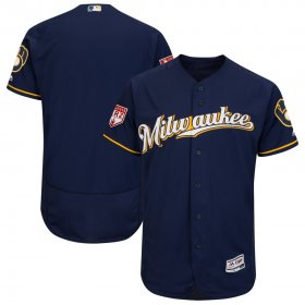 Wholesale Cheap Brewers Blank Navy 2019 Spring Training Flex Base Stitched MLB Jersey