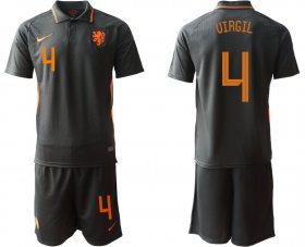 Wholesale Cheap Men 2020-2021 European Cup Netherlands away black 4 Nike Soccer Jersey