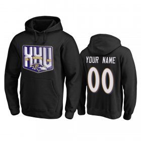 Wholesale Cheap Baltimore Ravens Custom Men\'s Black Team 25th Season Pullover Hoodie