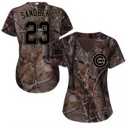 Wholesale Cheap Cubs #23 Ryne Sandberg Camo Realtree Collection Cool Base Women's Stitched MLB Jersey